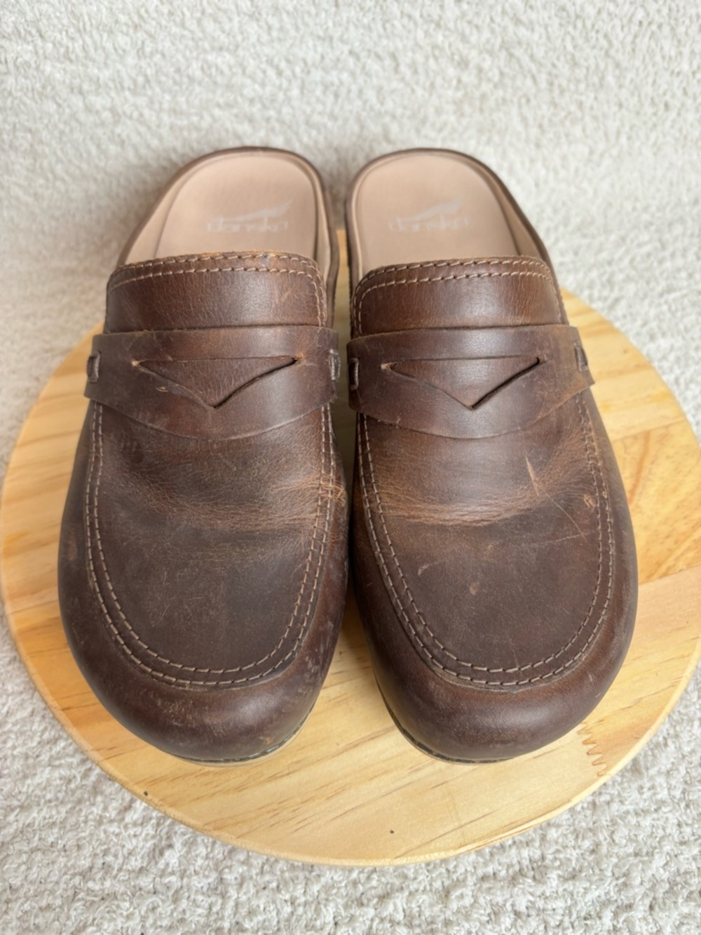 Dansko Shoes Womens 39 US 8.5-9 Brown Bel Oiled Penny Loafer Slip On Clogs - Picture 5 of 16